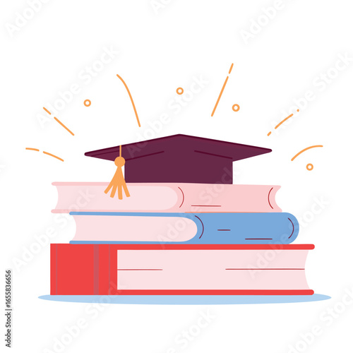 graduation cap and diploma