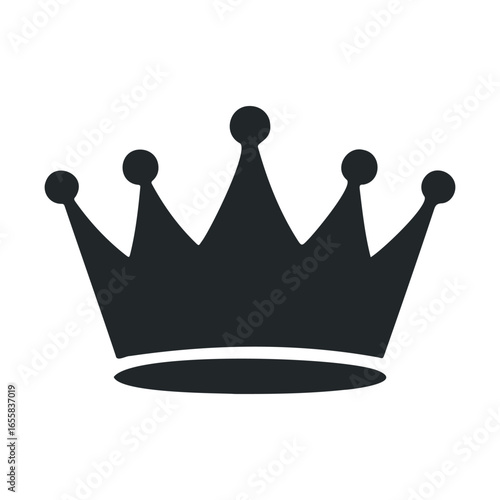 Black silhouette of royal crown on white background