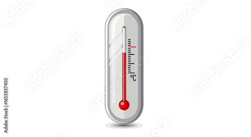 Conceptual Illustration of a Thermometer Showing a Moderate Temperature