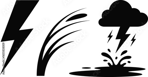 Dramatic bad weather and storm cloud silhouettes for banners and advertisements