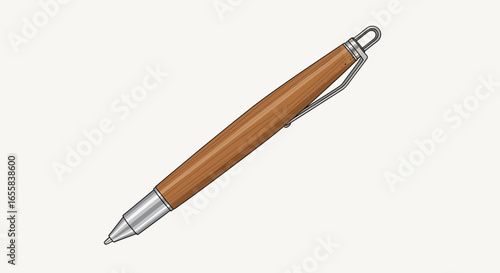 Elegant wooden pen illustration on a clean background providing clarity