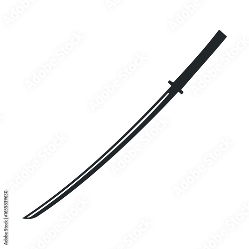 Traditional japanese samurai katana sword isolated on white background