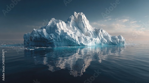 Wallpaper Mural Majestic iceberg floats in calm, dark water, reflecting its icy form Torontodigital.ca