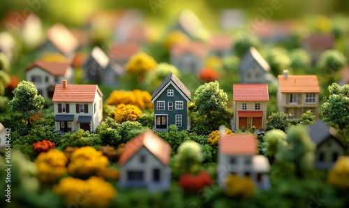 Illustrative concept of the housing market, depicting residential real estate development, property investment growth, and the increasing trend in housing sales and prices, highlighting, Generative AI