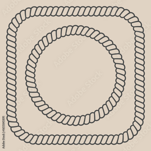 Marine rope outline border pattern brush