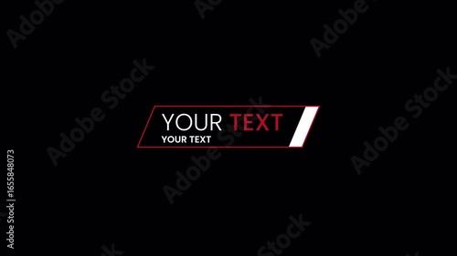Lower third animation, geometric animation with transparent background, diagonal, lines and smooth transitions