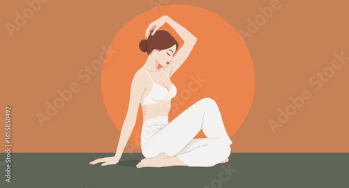 Women doing yoga 