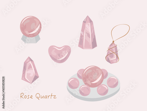 set of Rose Quartz