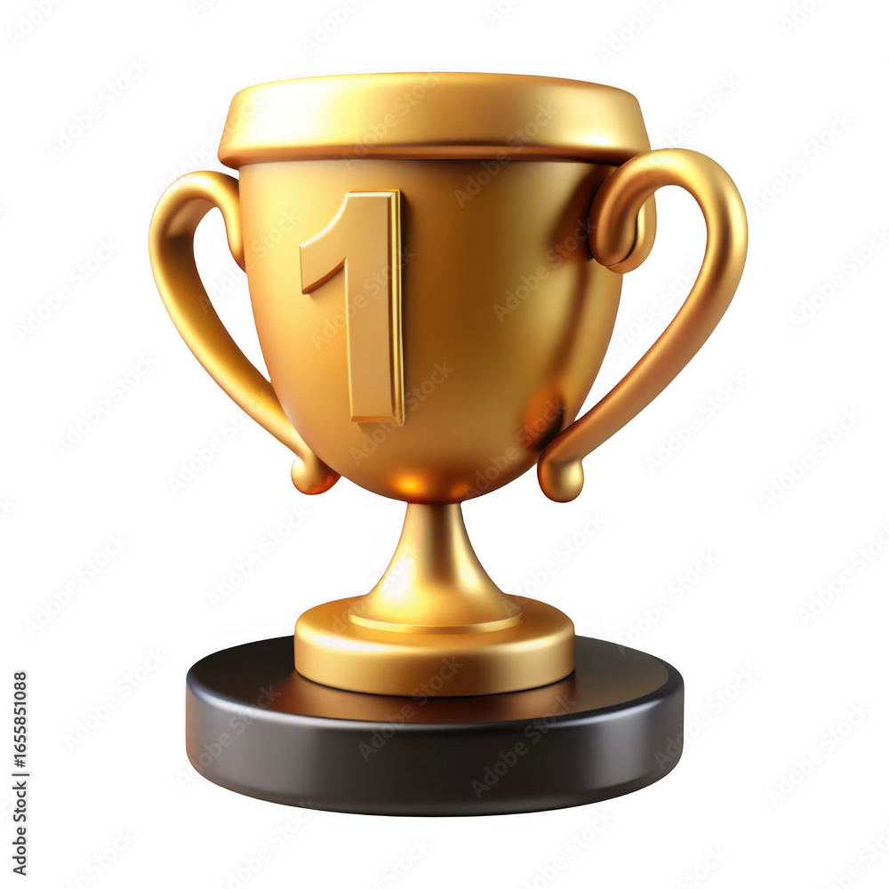 3d golden trophy with number 1 isolated on transparent background 3d golden trophy with number 1 isolated on transparent background