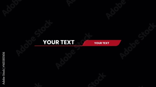 Lower third animation, geometric animation with transparent background, diagonal, lines and smooth transitions