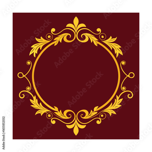 Royal Invitation Frame with Elegant Golden Ornaments