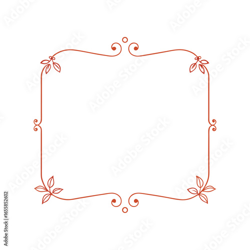 Thin Vintage Rectangle Frame with Floral Corners