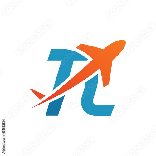 Flat Airplane Trail Logo Vector for Travel Agency Branding