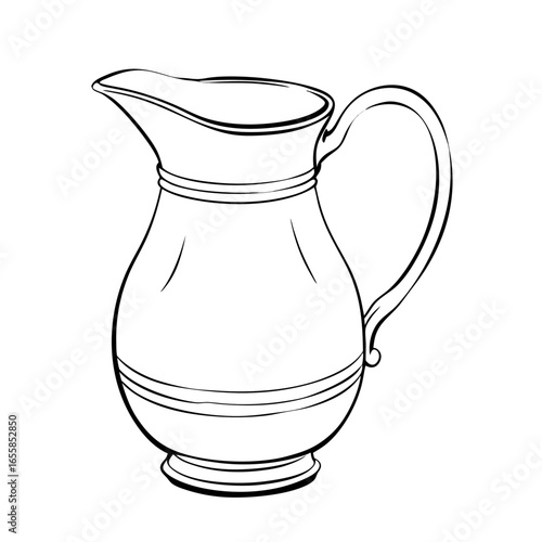Dairy product cream jug icon white background

