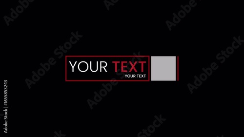 Lower third animation, geometric animation with transparent background, diagonal, lines and smooth transitions