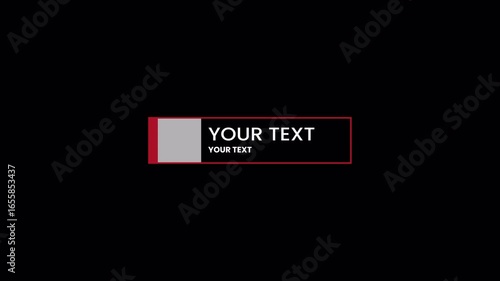 Lower third animation, geometric animation with transparent background, diagonal, lines and smooth transitions
