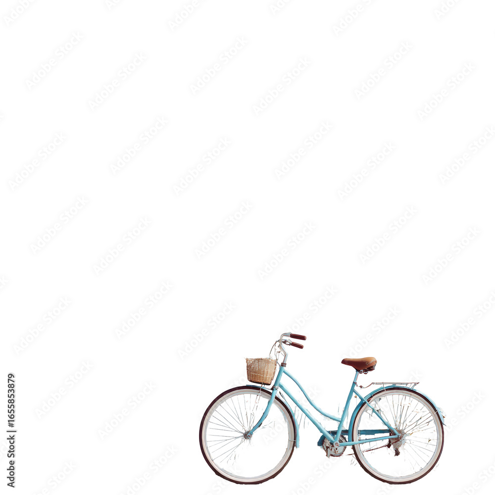 Obraz premium Light blue bicycle with basket