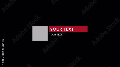 Lower third animation, geometric animation with transparent background, diagonal, lines and smooth transitions