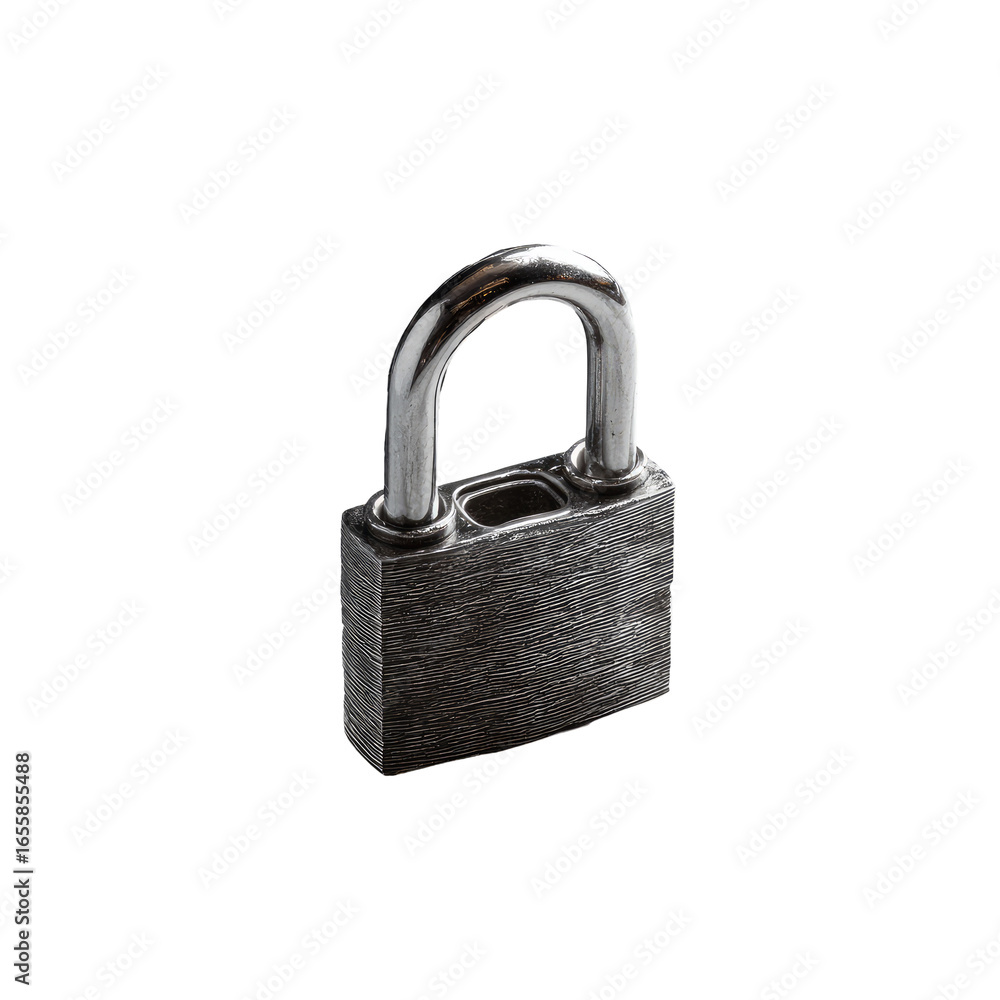 Fototapeta premium A metallic padlock against a black background