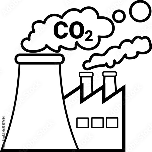 Industrial Carbon Dioxide Emissions Factory Vector