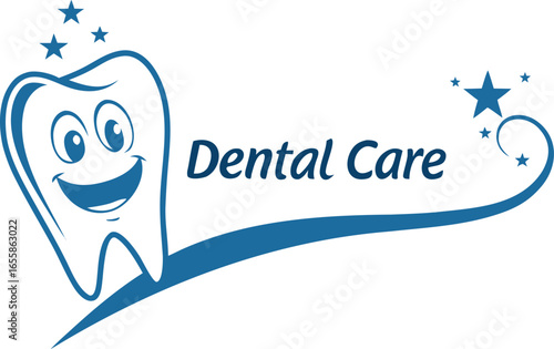 Adobe IllustratHappy tooth logo vector illustration with smile and heart design elementsor Artwork
