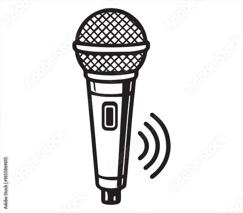 Microphone Icon – Audio Recording and Singing Concept
