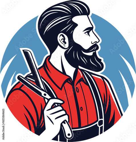 Wallpaper Mural Woman in red dress cartoon illustration with cigarette in retro art style Torontodigital.ca