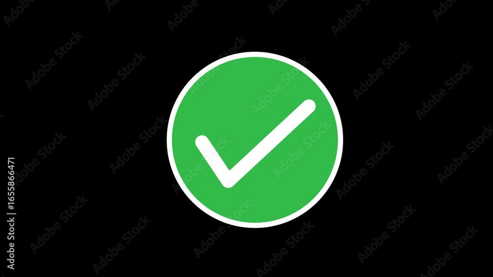 Check mark animation flat and modern style On transparent background. Tick mark icon 4K Resolution Video. Check mark animation flat and modern style On transparent background. Tick mark icon 4K Resolution Video.