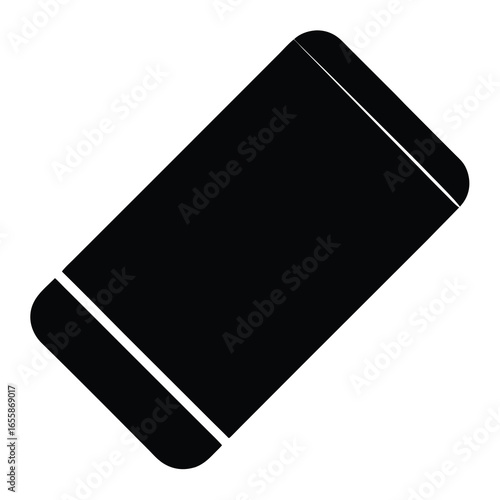 Simple black vector graphic illustration of a modern smartphone on  