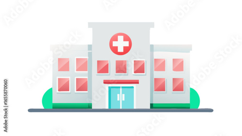 Hospital building clinic medical center healthcare facility emergency room vector illustration design