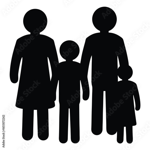 family silhouette vector