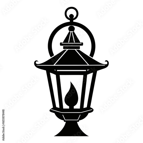 The Prairie Lantern vector clean black silhouette design white background