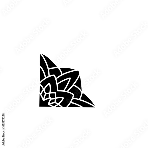 Mandala ornament shape corner icon