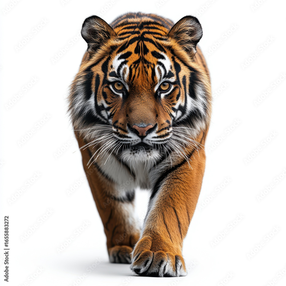 Fototapeta premium Tiger walking towards camera.