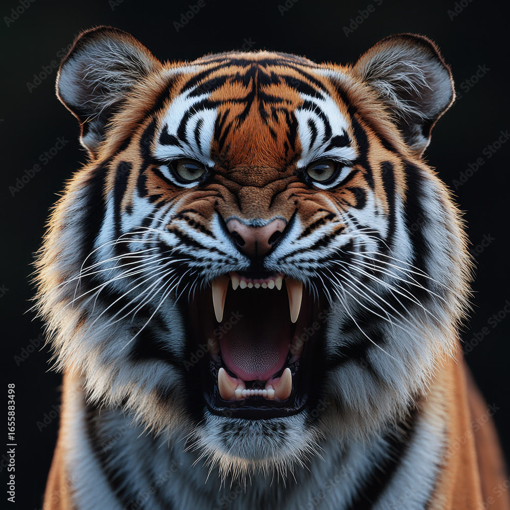 Fototapeta premium Close-up of a tiger's face.