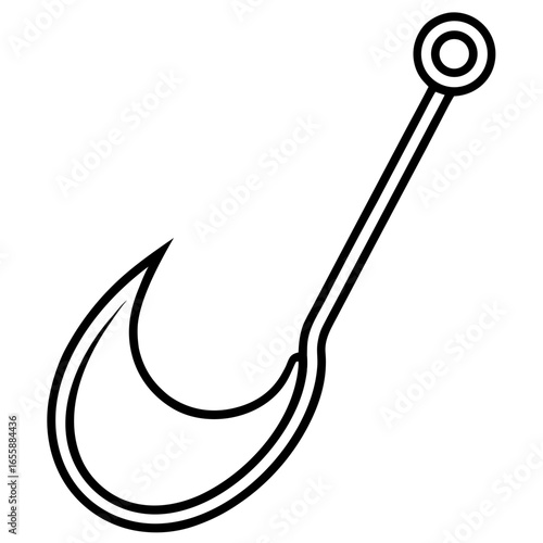 Fish Hook Icon for Fishing and Angling