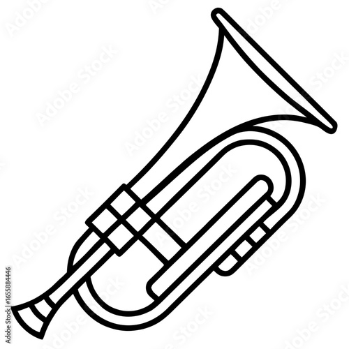 Tuba or Brass Horn Musical Instrument Icon