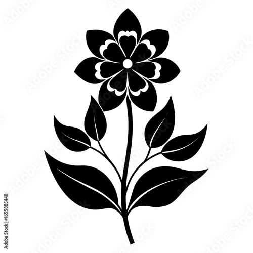 Tiny Floral Touch vector clean black silhouette design white background