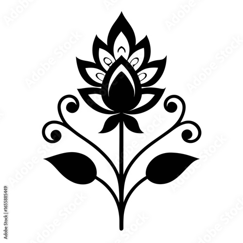 Tiny Floral Touch vector clean black silhouette design white background