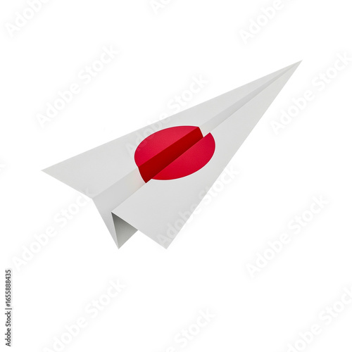 Free Download Minimal paper plane with Japanese flag circle symbol of travel and connection - GFXLoad