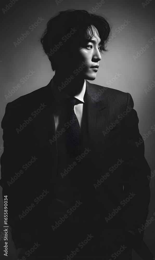 Fototapeta premium portrait of a handsome man, generation AI 