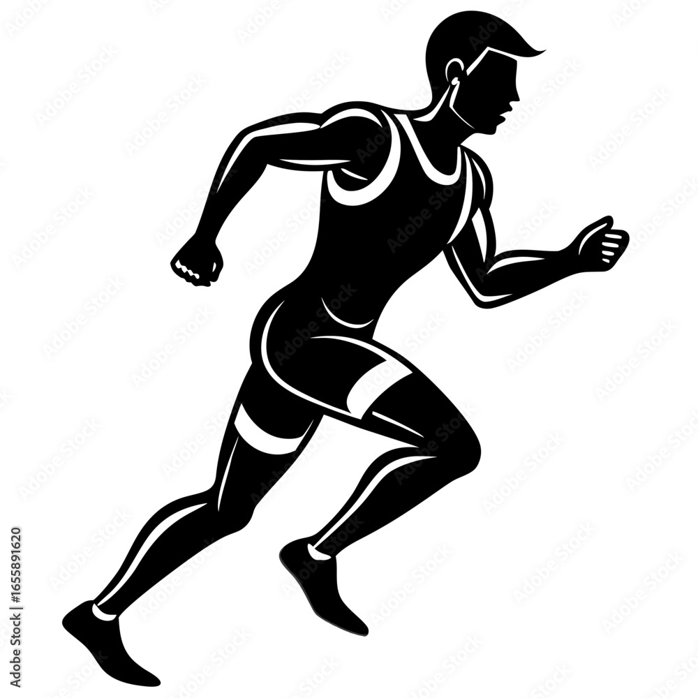 Running Athlete Silhouette vector Running Athlete Silhouette vector