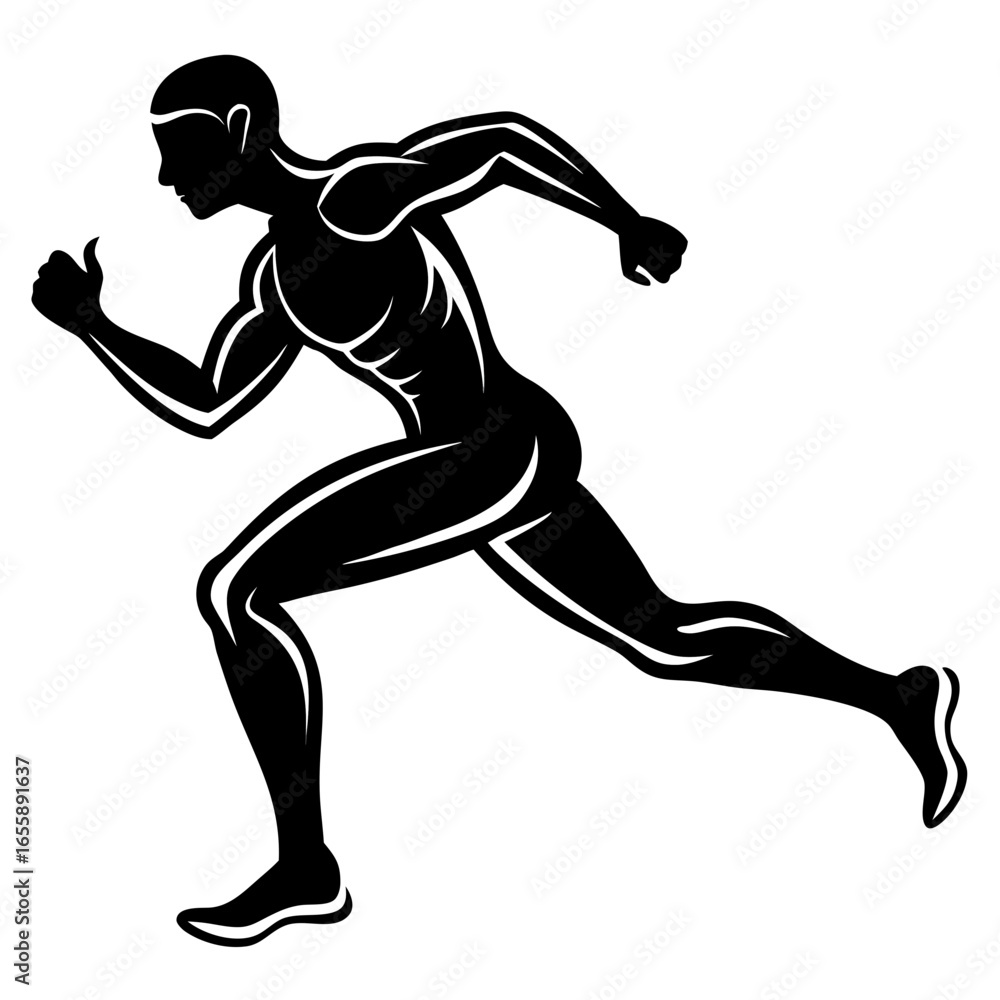 Running Athlete Silhouette vector Running Athlete Silhouette vector
