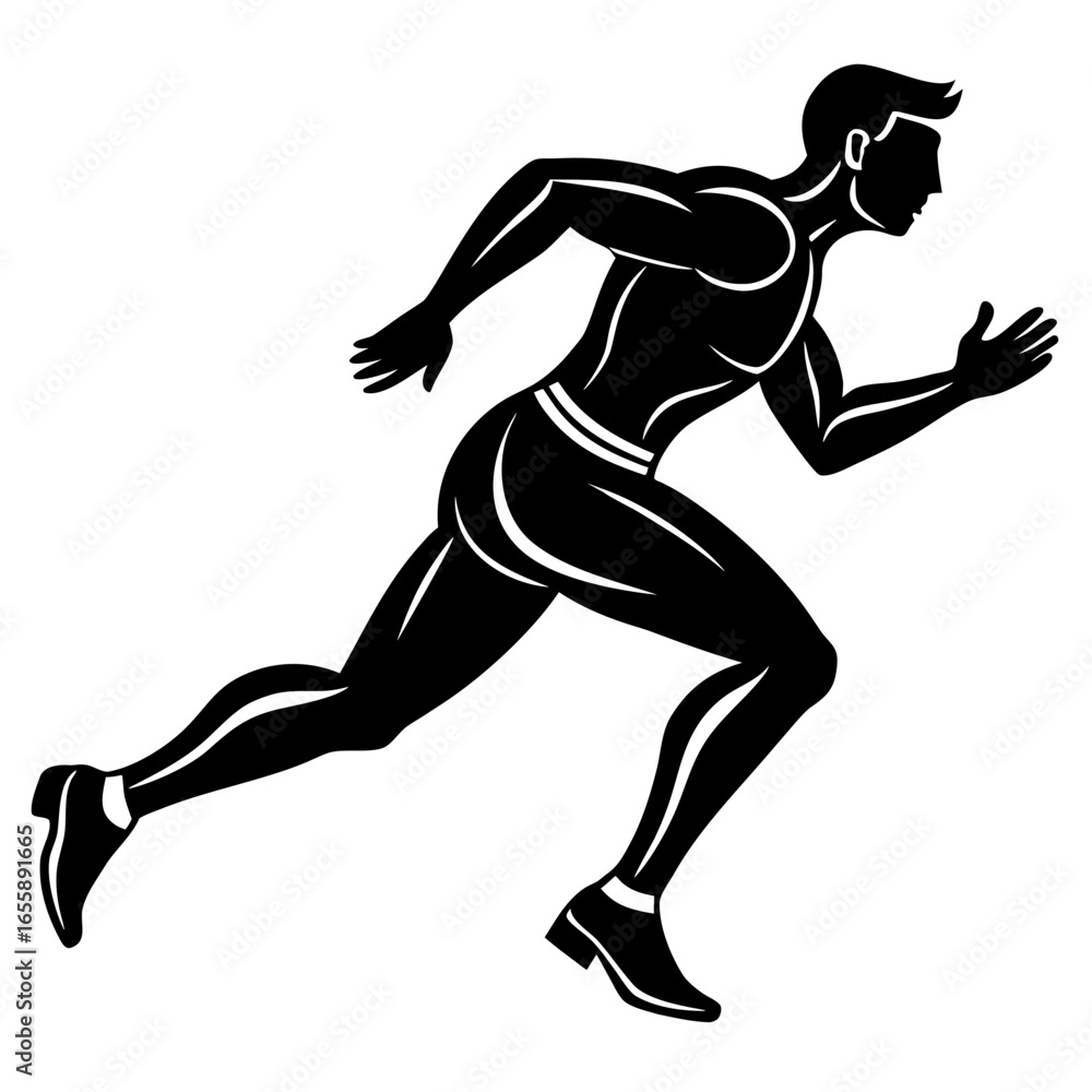 Running Athlete Silhouette vector Running Athlete Silhouette vector