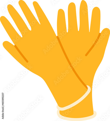 Farmer or gardener work items, rubber gloves for planting or harvesting, vector icon. Farm or garden and orchard worker tools of gardening gloves for agrarian farming or agriculture and floriculture