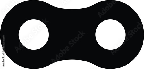 Vector bicycle chain link simple mechanical silhouette Illustrator