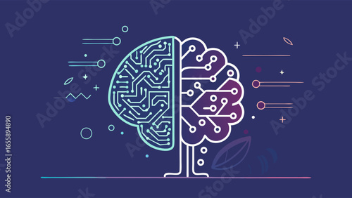 Digital brain with organic tree structure a concept for artificial intelligence and cognitive development.