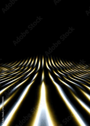 Shiny Futuristic Golden Rings Abstract Metallic 3D Luxury Artwork Modern Digital Glow