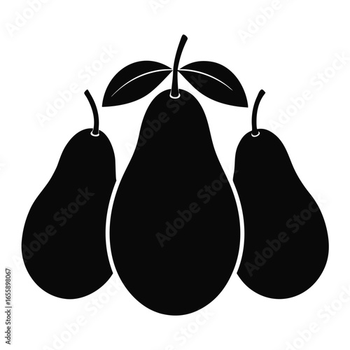 avocados silhouette vector  on white background