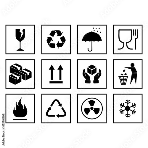 ecology icons set isolated on white background